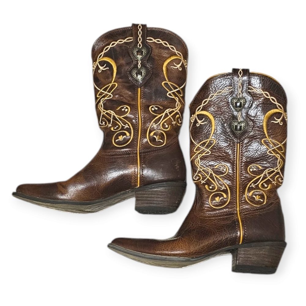 Durango Heartbreaker Brown Leather Embroidered Western Boot